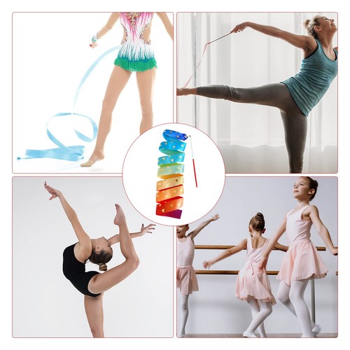 Gym Dance Ribbon 6.56ft Rhythmic Art Gymnastic Streamer Baton Twirling Rod - Picture 12 of 12