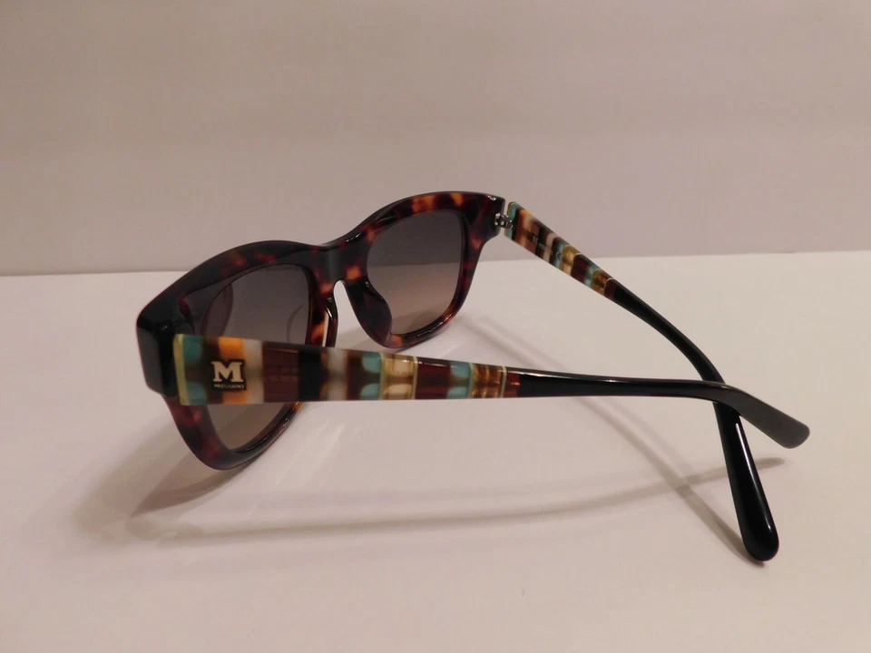 Missoni Brown Tortoiseshell Sunglasses / Signature Stripe Temples, Case Included - Image 4 of 4