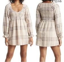 Coco & Jaimeson Juniors Lurex Plaid Smocked Dress Size Small