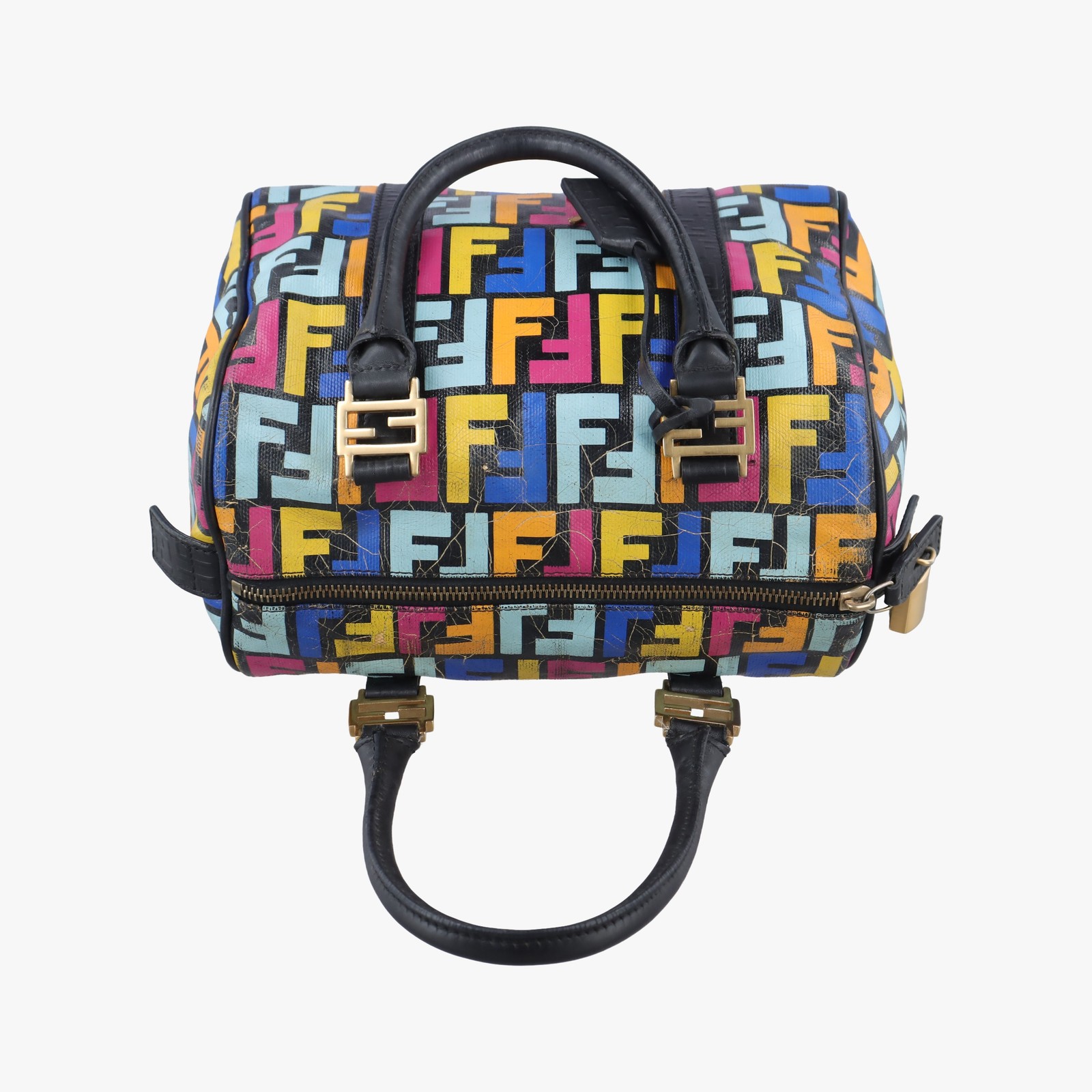 FENDI Hand Bag Tote Purse FF Zucca PVC Coated Canvas Multicolor Authentic thumbnail 21