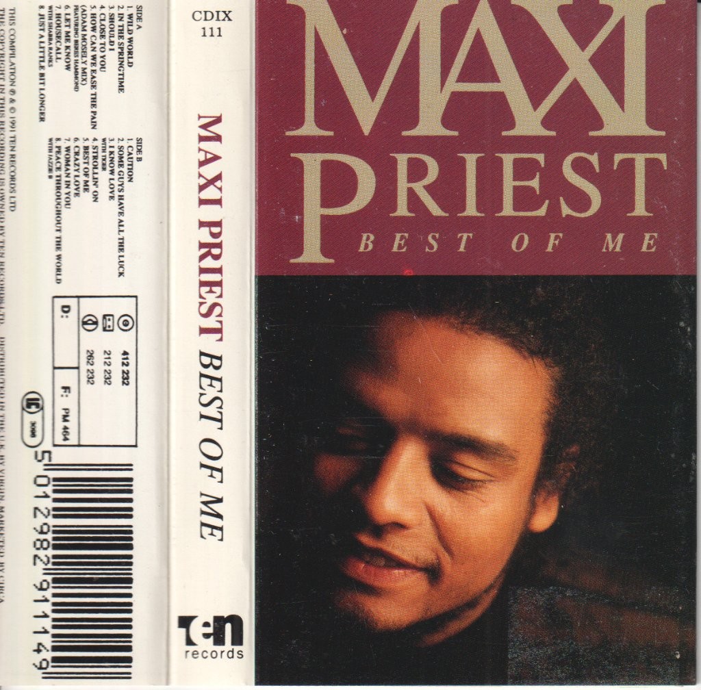 Maxi Priest Best of Me cassette UK Virgin 1991 cassette clear shell silver print