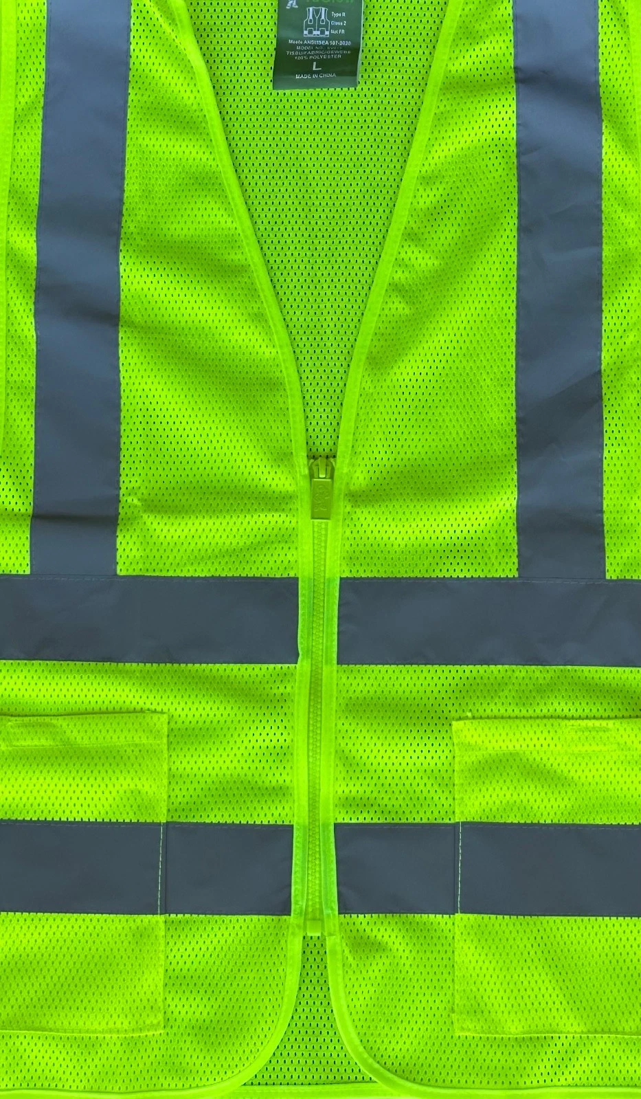 Crew All Mesh Yellow  High Visibility Safety Vest With 2 Pockets image 6