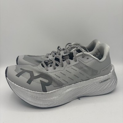 TYR Valkyrie Elite Carbon Shoes Mens Size 9 Silver Metallic Running Sneakers