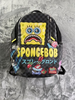 Sprayground SpongeBob SquarePants Shark Mouth Backpack Vegan Leather Checkered