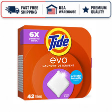 Tide Evo Laundry Detergent Tiles Spring Blast Scent 42 Count 6X Cleaning Power