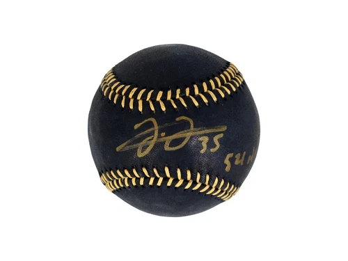 Frank Thomas "54 HRs" White Sox Autographed Signed Black Baseball Leaf Authentic