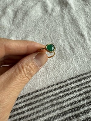Monica Vinader Siren Stacking Ring Emerald Gold Vermeil US 5.5 UK K