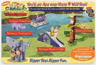 2000 NICKELODEON WILD THORNBERRYS BURGER KING KIDS MEAL TOYS - U - PICK