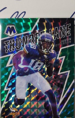 2022 Panini Mosaic - Thunder Lane Justin Jefferson #TL-10 Green Mosaic Prizm