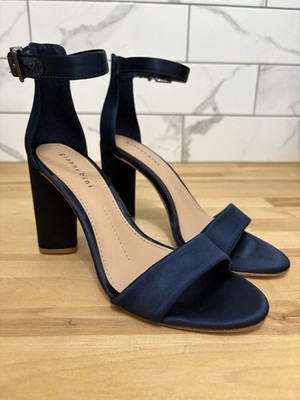 Gianni Bini Women High heels Color Blue Suede Ankle Strap Block Heel Size 6.5 M