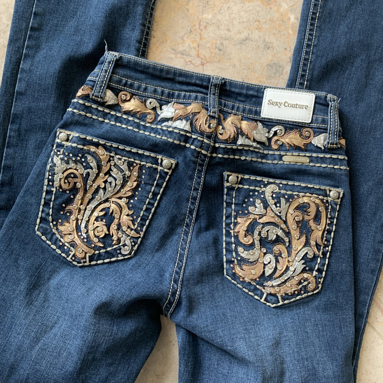 Rhinestone Size 5 Thick Stitch  Blue
