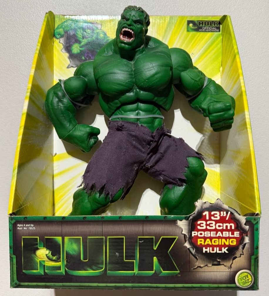 Vintage 2003 Toy Biz Hulk Movie 13" Poseable Raging Hulk Action Figure NIB Boxed