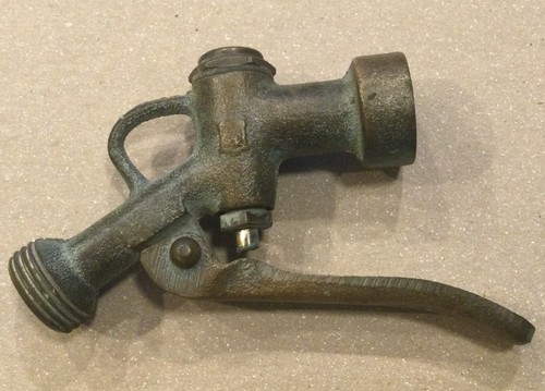 Vintage Sherman Brass Water Nozzle Sprayer Gas Station Garden Fire Hoses
