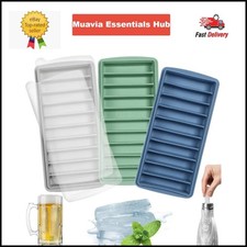 Ice Cube Tray Long Ice Stick Tray Silicone with Lid Rectangular Narrow Stick ...