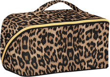 Cheetah Leopard Design Travel Cosmetic Bag, Large Capacity Portable Organizer Ma
