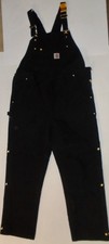 NWT Carhartt Men's Loose Fit Firm Duck Insulated Bib Overall Black Level 2 - LT