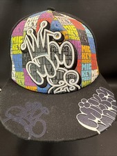 Disney Parks Mickey Mouse Hip Hop Graffiti Flat Brim Ball Cap Hat OSFM Adult