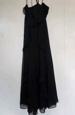 VTG Vera Wang White Dress Womens 12 Black Whimsygoth Fairy Grunge Goth Halter