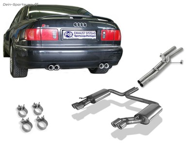 Fox Duplex Racinganlage Audi A8 S8 D2 Typ 4D je 2x76mm rund eingerollt