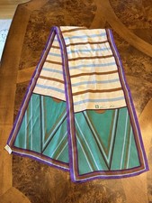 VINTAGE ANNE KLEIN 100 SILK COLORFUL SCARF MADE IN JAPAN 52  X 11  