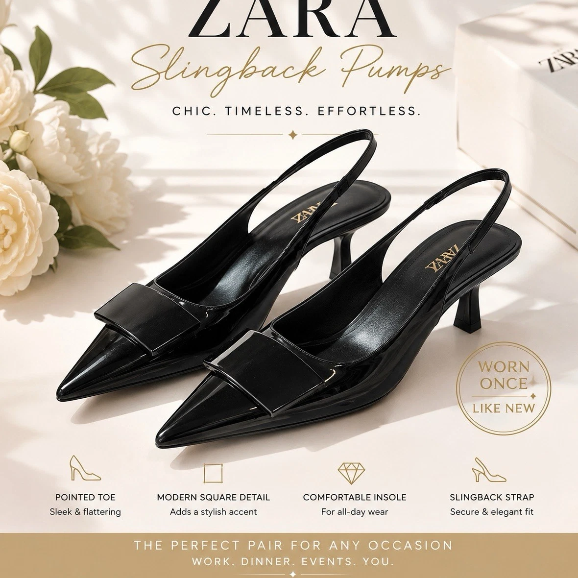 Slingback Heels Pointed Toe for sale | eBay