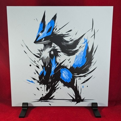 Aura Fighter Inspired Wall Art Dynamic Energy Creature Decor 8x8 Display Piece