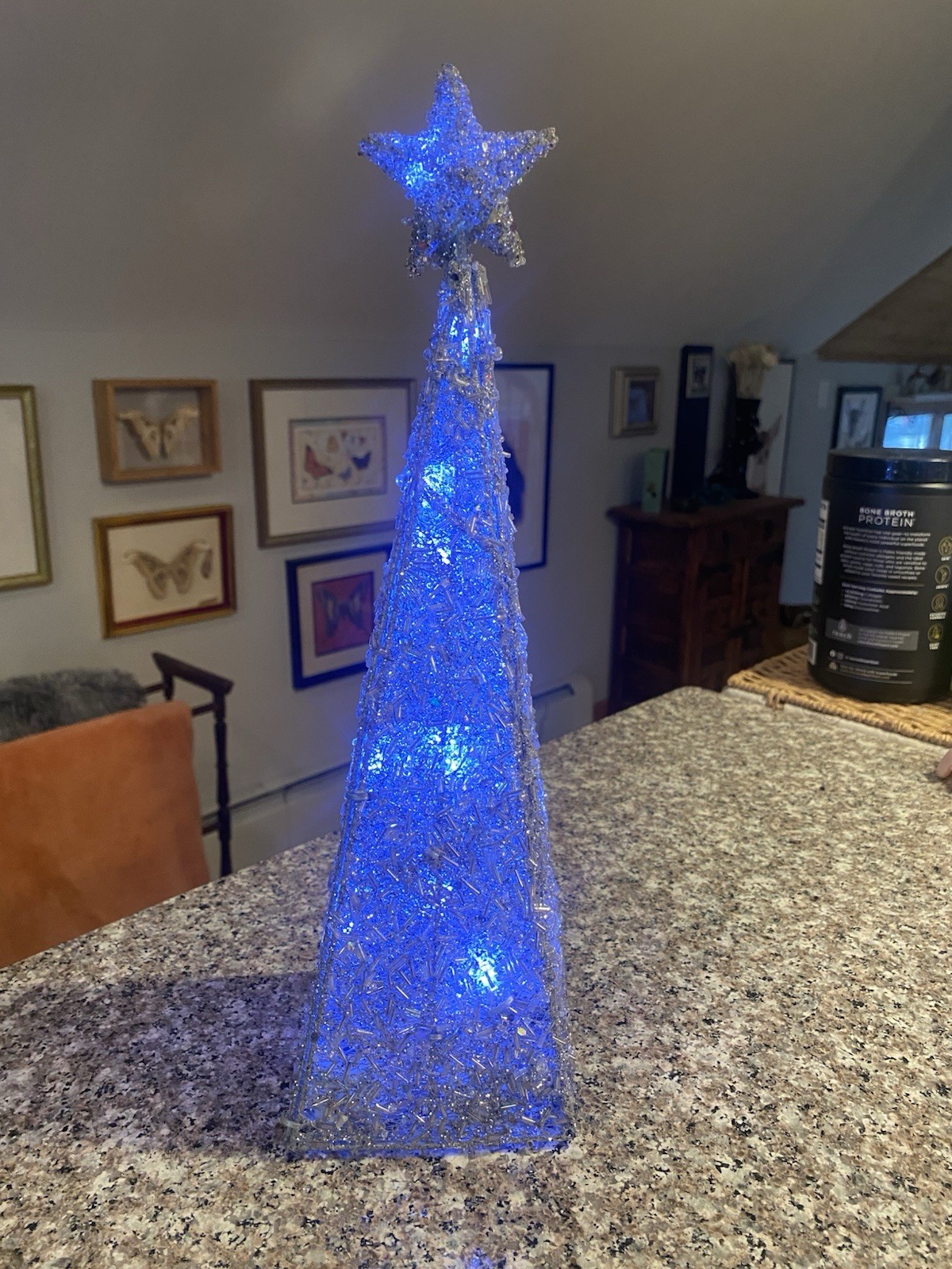 Vintage Avon Silver Majestic Lighted Christmas Tree 2006 In Box