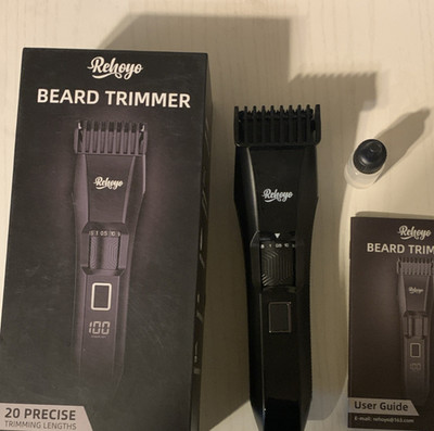 Rehoyo HT-8701 Cordless Beard Trimmer Adjustable Length Black for Men