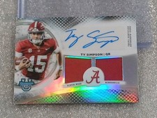 Ty Simpson 2025 Bowman's Best University - Dual RPA Patch Auto #DRA-TS NFL DRAFT