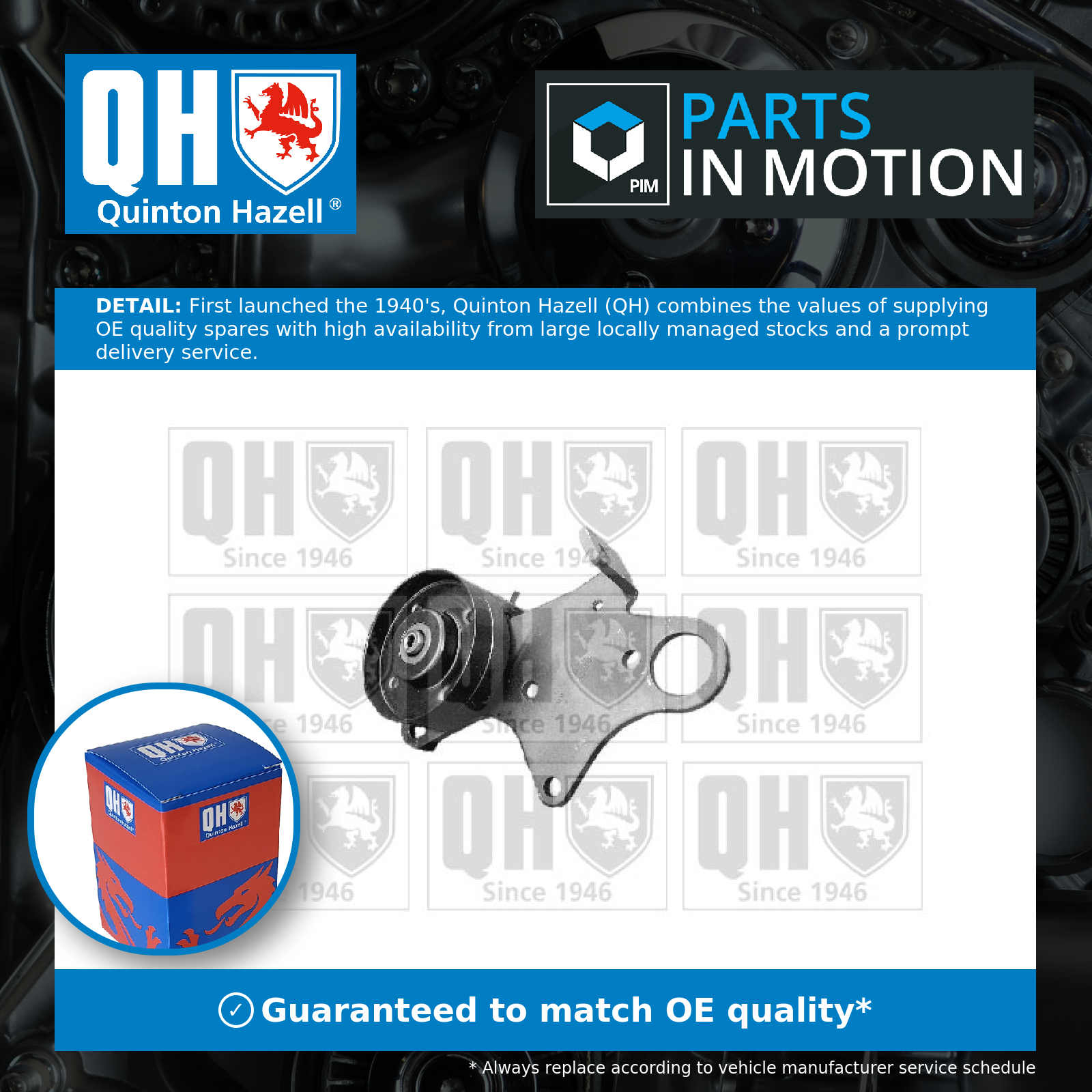 Aux Belt Tensioner QTA694 Quinton Hazell Drive V-Ribbed 96151754 128135 Quality