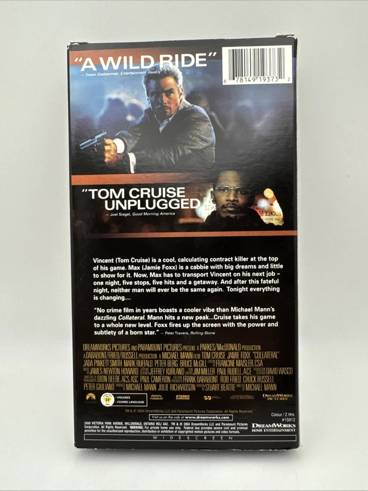 Collateral VHS 2004 Tom Cruise Jamie Foxx Widescreen RARE OOP HTF FS - Image 2 of 4