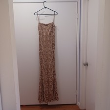 WINDSOR GOLD/NUDE MEDIUM  SPAGHETTI STRAP dress for women party night elegant