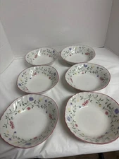 Set Of 6 Johnson Brothers SUMMER CHINTZ Square CEREAL BOWLS  EXCELLENT!