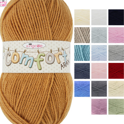 King Cole Comfort Aran 100g - alle Farben Strickgarn Acryl Nylon Wolle