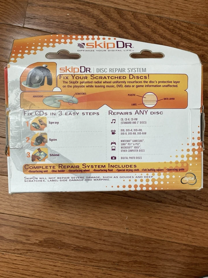 Sistema de reparación de discos de CD/DVD/videojuego SkipDr Skip Dr. 2004 caja abierta Foto 3 de 3