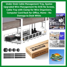 Effortless Under Desk Cable Management Tray - No Drill, C-Clamp Installation