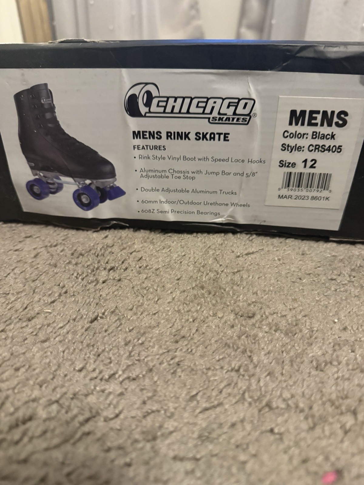 Deluxe Leather Crs805 Rink Skate Mens Sz 8 Black Brand New