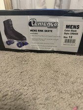 Chicago Roller Skates Deluxe Leather CRS805 Rink Skate Mens Sz 8 Black Brand New
