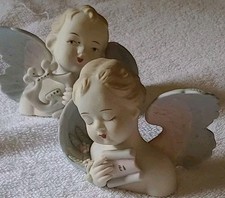 Antique Porcelain Cherub Angel figurines. Occupied Japan