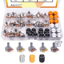 60pcs/set B5K 10K 20K 50K 100K Ohm Linear Taper Rotary Audio Potentiometer