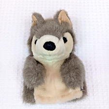 Folkmanis Puppet Plush Huskey Puppy Dog Grey White