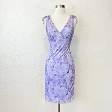 Vintage 90s Y2K Rampage Dress Fairy Purple Floral Small S