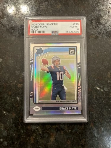 2024 Panini Donruss Optic - Rated Rookie Drake Maye #229 Holo Prizm (RC) Psa8