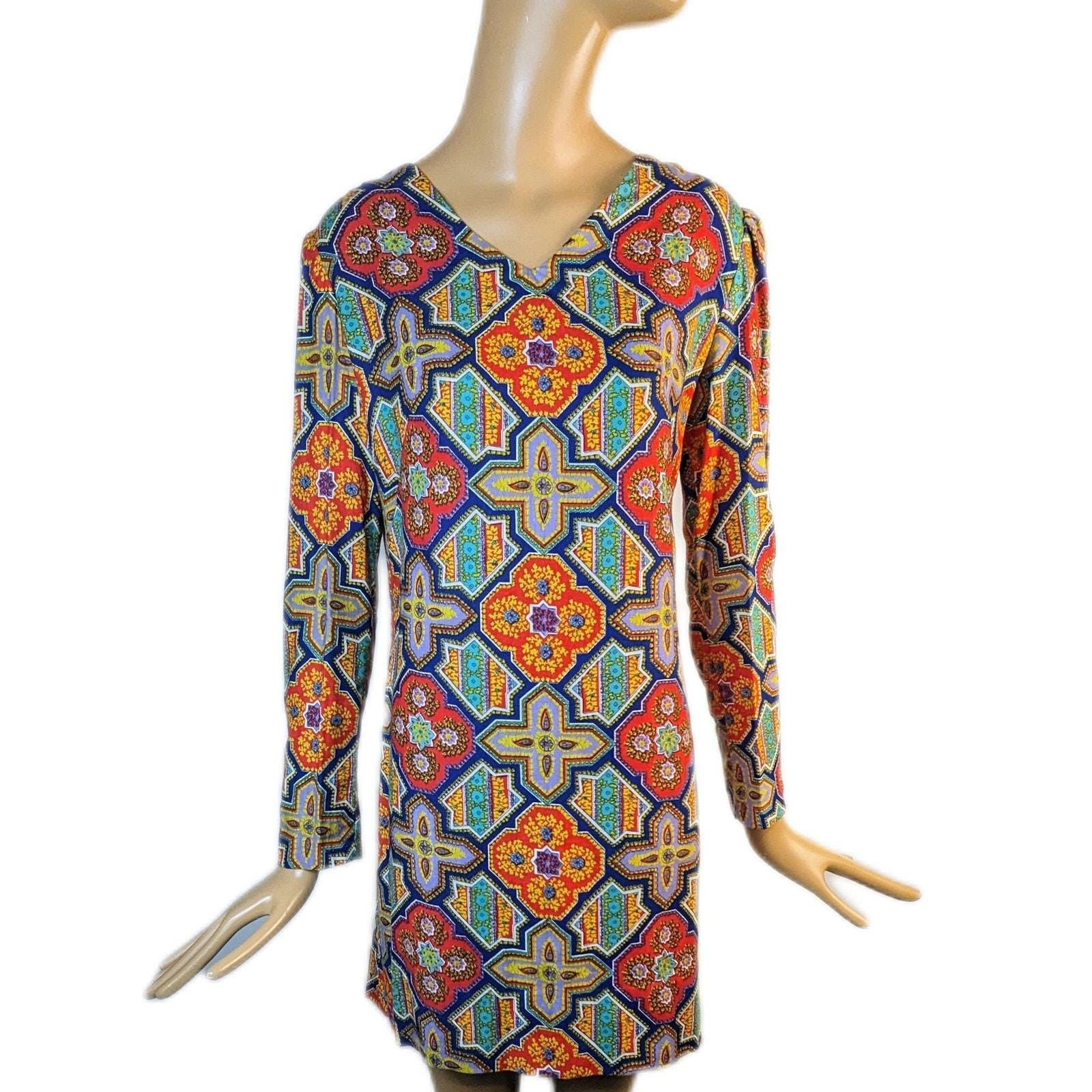 Vintage 60s Mod Psychedelic Babydoll Mini Dress L… - image 10