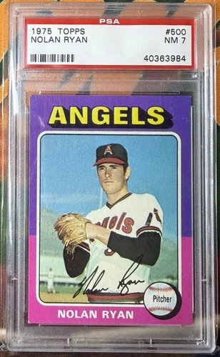 1975 TOPPS #500 NOLAN RYAN ANGELS HOF PSA 7