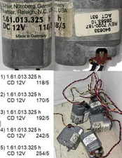 DC gear motor Bühler 1.61.013.325 h, 118/5, 170/5, 192/5, 242/5, 254/5. Lot of 5