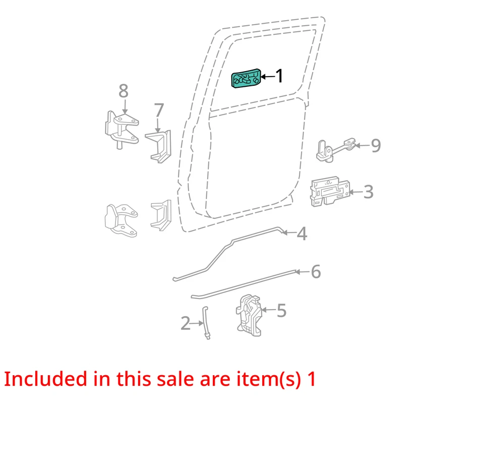 2003-2006 CADILLAC ESCALADE EXT HANDLE ASM RR S/D O/S *RED 15195295 - NEW OEM - Image 2 of 3