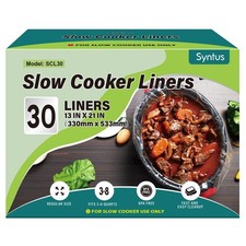 Syntus Slow Cooker Liners, 30 Count Cooking Bags Large Size Disposable Pot