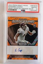 2024  Prizm Draft Picks Auto  EDGERRIN COOPER  Orange Wave /75  PSA 10 POP 1