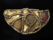 QK11152 NOS REALLY COOL  ABSTRACT ARTWORK  SOLID BRASS BELT BUCKLE